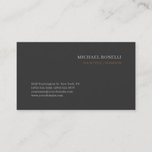 Tarjeta De Visita Fuente Serif personalizada profesional Chic gris m