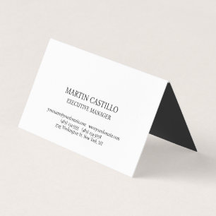 Tarjeta De Visita Fuente Serif Profesional Moderna Blanca Negra con 
