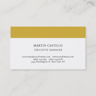 Tarjeta De Visita Fuente serif profesional moderna en oro mate blanc