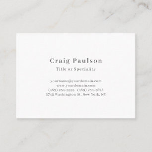 Tarjeta De Visita Fuente Serif Simple Profesional Papel Mate Liso