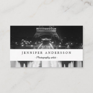 Tarjeta De Visita Fuente vintage de París Torre Eiffel noche