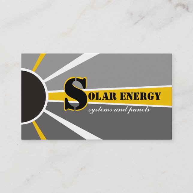 Tarjeta De Visita Fuentes alternativas de energía solar/solar/energí (Anverso)