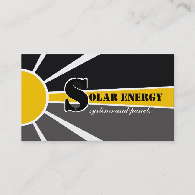 Tarjeta De Visita Fuentes alternativas de energía solar/solar/energí (Anverso)