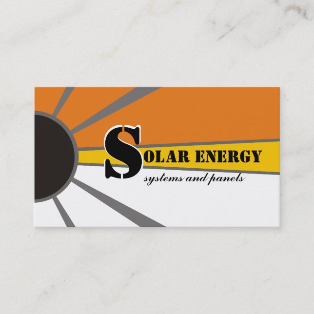 Tarjeta De Visita Fuentes alternativas de energía solar/solar/energí (Anverso)