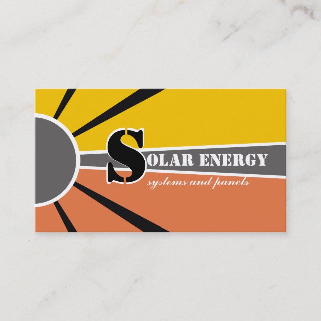Tarjeta De Visita Fuentes alternativas de energía solar/solar/energí (Anverso)
