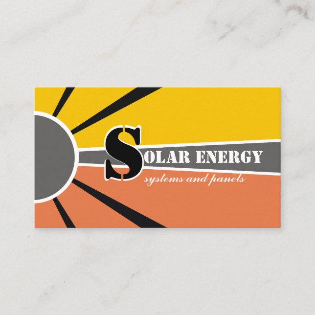 Tarjeta De Visita Fuentes alternativas de energía solar/solar/energí (Anverso)