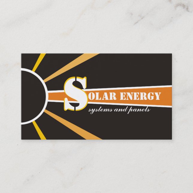 Tarjeta De Visita Fuentes alternativas de energía solar/solar/energí (Anverso)