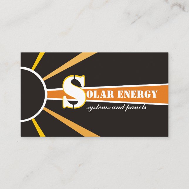 Tarjeta De Visita Fuentes alternativas de energía solar/solar/energí (Anverso)