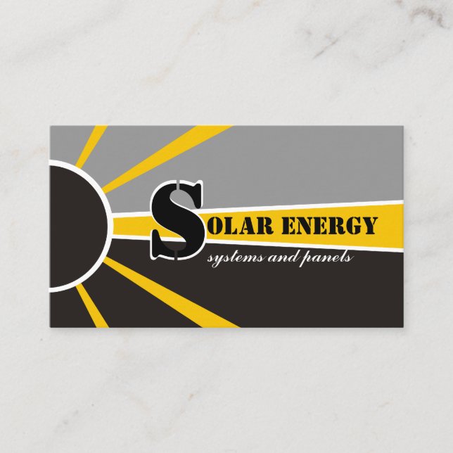 Tarjeta De Visita Fuentes alternativas de energía solar/solar/energí (Anverso)