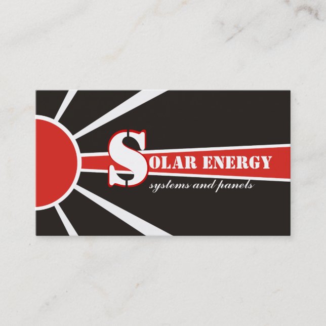 Tarjeta De Visita Fuentes alternativas de energía solar/solar/energí (Anverso)