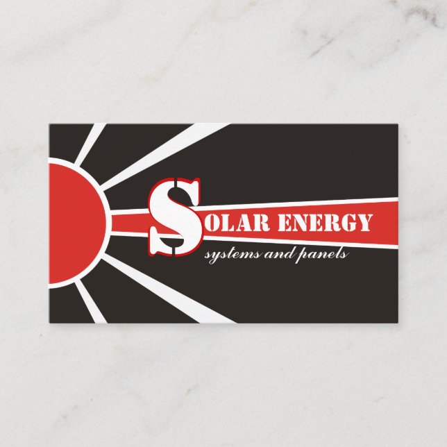 Tarjeta De Visita Fuentes alternativas de energía solar/solar/energí (Anverso)