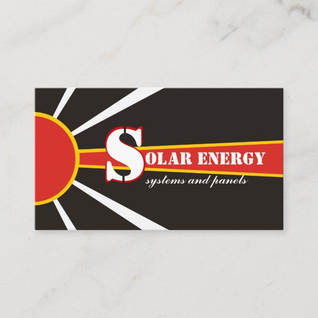 Tarjeta De Visita Fuentes alternativas de energía solar/solar/energí (Anverso)