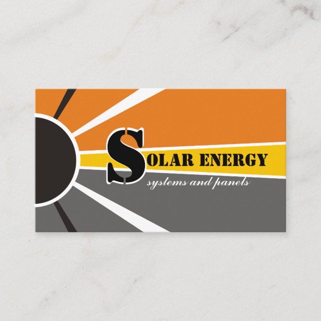 Tarjeta De Visita Fuentes alternativas de energía solar/solar/energí (Anverso)