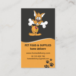 Tarjeta De Visita Fuentes del alimento para animales, servicio a