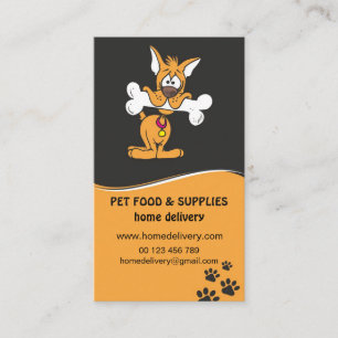 Tarjeta De Visita Fuentes del alimento para animales, servicio a