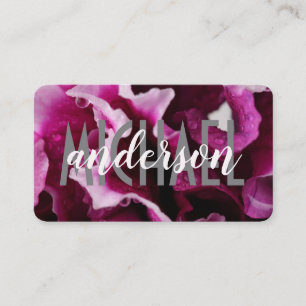 Tarjeta De Visita Fuentes en capas Simple Rosa floral