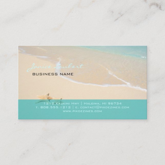 Tarjeta De Visita Fuentes PixDezines Hawaiian Beach/DIY (Anverso)
