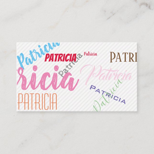 Tarjeta De Visita Fuentes y colores mixtos (Anverso)