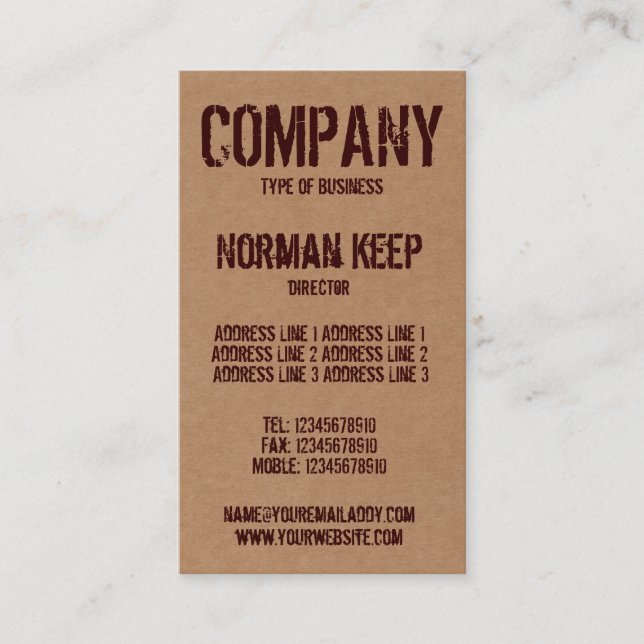 Tarjeta De Visita Fuera de la caja (Anverso)