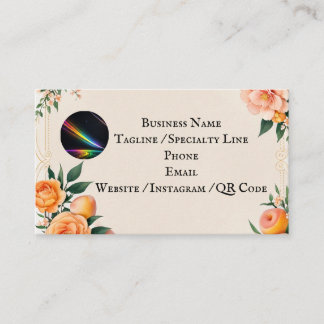 Tarjeta De Visita Fully editable Elegant Peach Floral Business Card