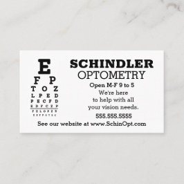 Tarjeta De Visita Fun Eyechart Optician 