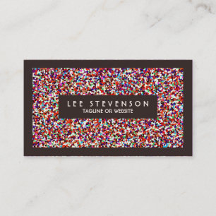 Tarjeta De Visita Fun Festividad colorida Confetti Planner