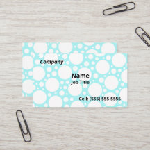 Fun Light Blue Polka Dot Cards Business Card