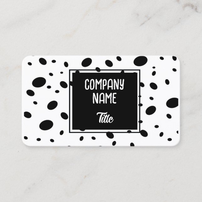 Tarjeta De Visita fun modern chic black and white dot pattern bold  (Anverso)