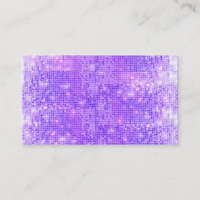 Tarjeta De Visita Fun Purple Faux Sparkly Sequins (Anverso)
