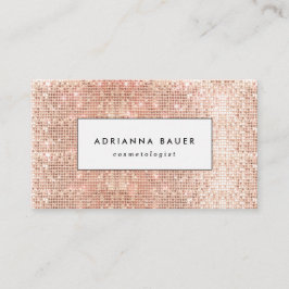 Tarjeta De Visita Fun Stylish Faux Copper Sequin Pattern Beauty Spa
