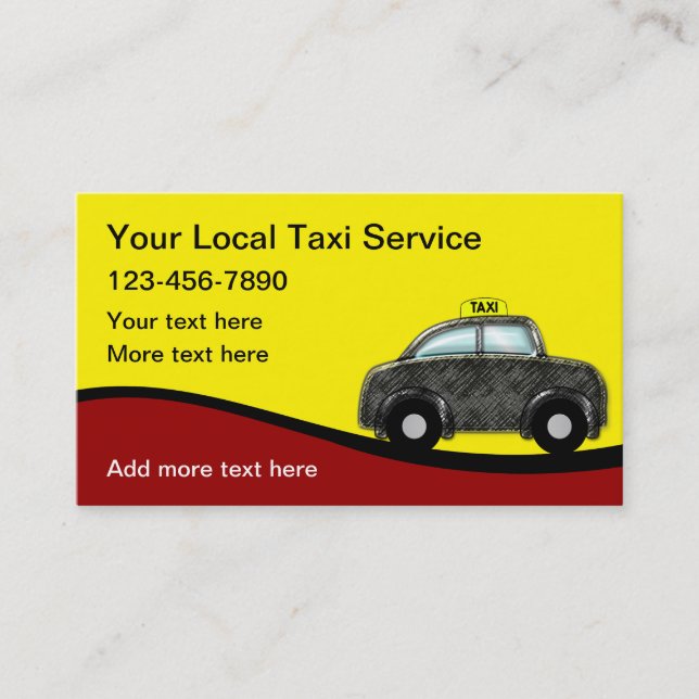 Tarjeta De Visita Fun Trendy Taxi Business Cards (Anverso)