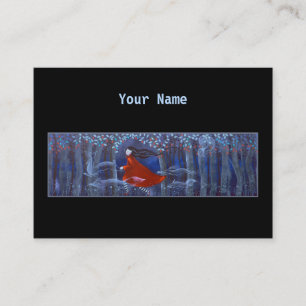 Tarjeta De Visita Funcionamiento en las maderas en la noche. En