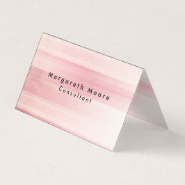 Tarjeta De Visita Funcionario de fondo rosa elegante y sencillo