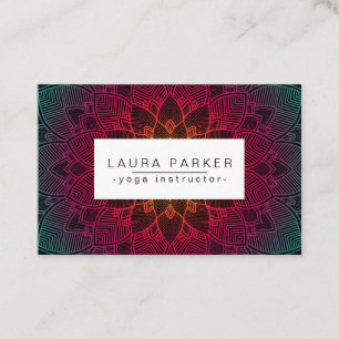 Tarjeta De Visita Funcionario de yoga de Lotus Mandala Meditación ho
