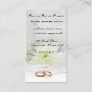 Tarjeta De Visita Funcionario Editable Rings and Flower Boda