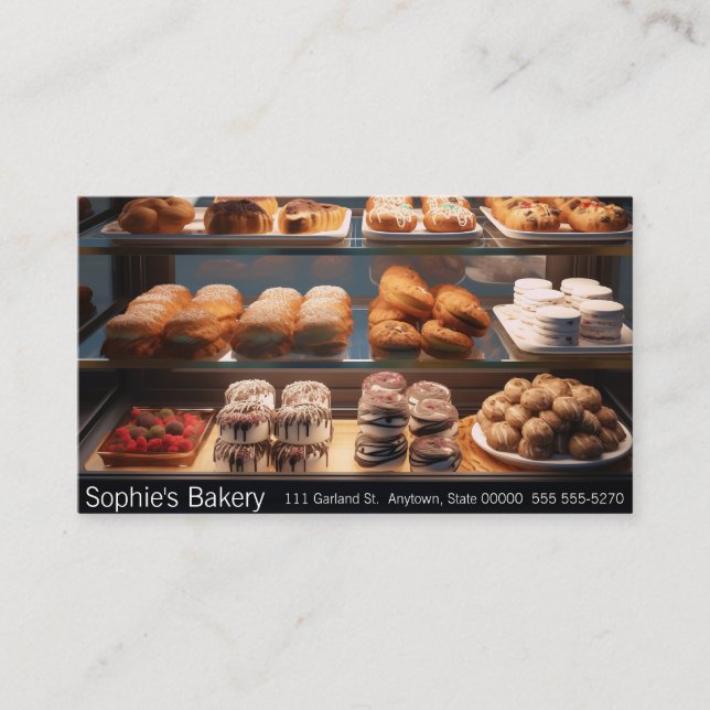 Tarjeta De Visita Funda de exhibición de panadería (Anverso)
