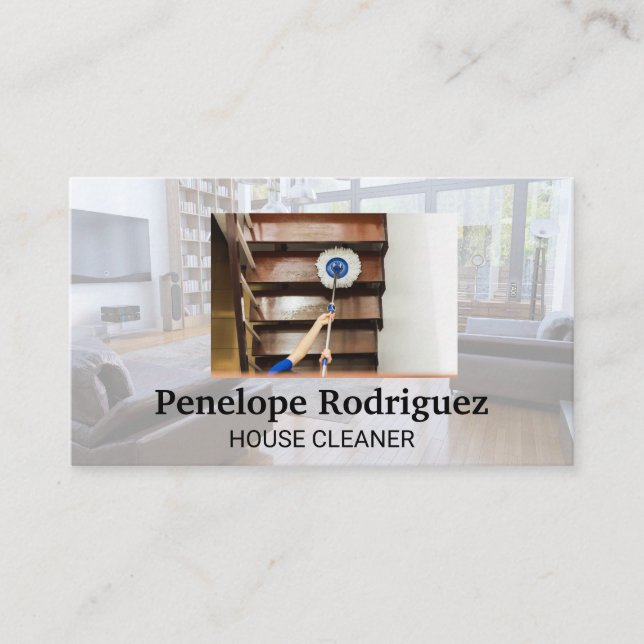 Tarjeta De Visita Funda de limpieza | Suelos de compras (Anverso)