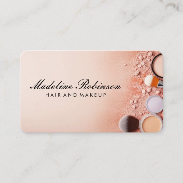 Tarjeta De Visita Fundación Make up Kit y brochas (Anverso)