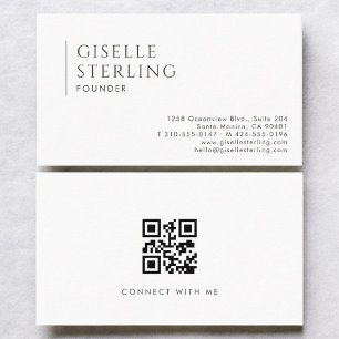 Tarjeta De Visita Fundador Código QR Profesional Moderno