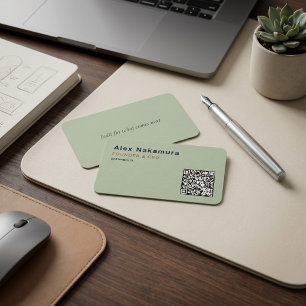 Tarjeta De Visita Fundador de Startup de Tecnología con Código QR Mí