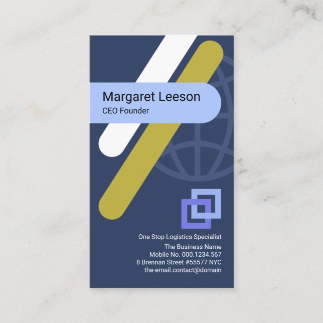 Tarjeta De Visita Fundador del CEO de Creative Global Crisscross Lin (Anverso)