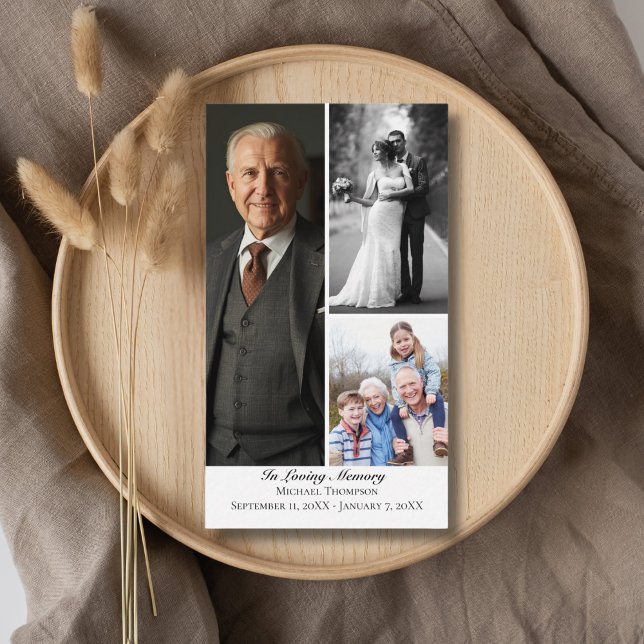 Tarjeta De Visita Funeral 3 Photo Sympathy Memorial Prayer (Subido por el creador)