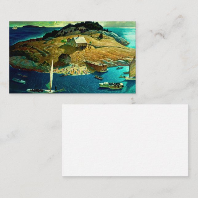 Tarjeta De Visita Funeral de Island, 1939, por Newell Convers Wyeth (Anverso / Reverso)