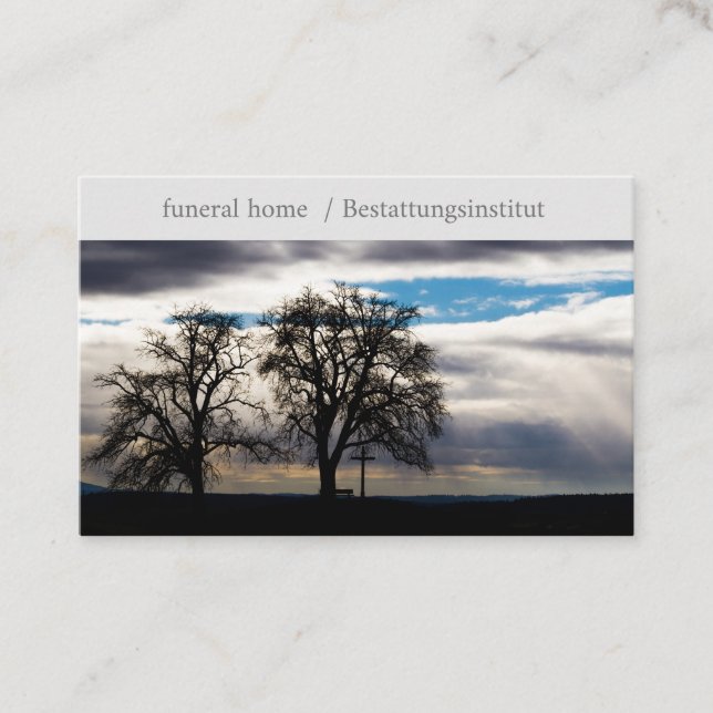 Tarjeta De Visita funeral home/Beerdigungsinstitut Kontur Baum Kreuz (Anverso)