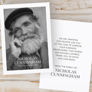 Tarjeta De Visita Funeral Memorial Classic Simple Photo Prayer Card