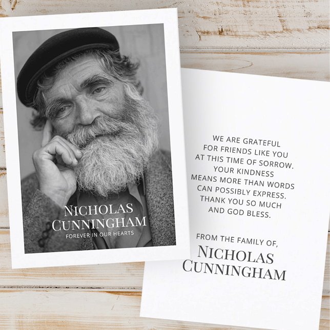 Tarjeta De Visita Funeral Memorial Classic Simple Photo Prayer Card (Subido por el creador)
