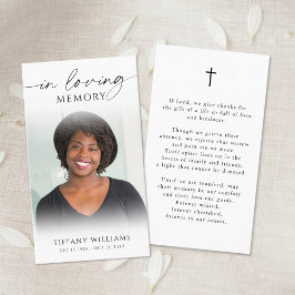 Tarjeta De Visita Funeral Memorial Photo Cross Christian Prayer Card