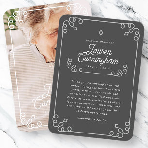 Tarjeta De Visita Funeral sencillo negro y blanco moderno gracias a 