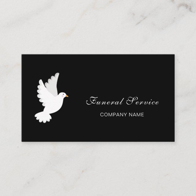 Tarjeta De Visita Funeral servicio doméstico código QR de paloma bla (Anverso)