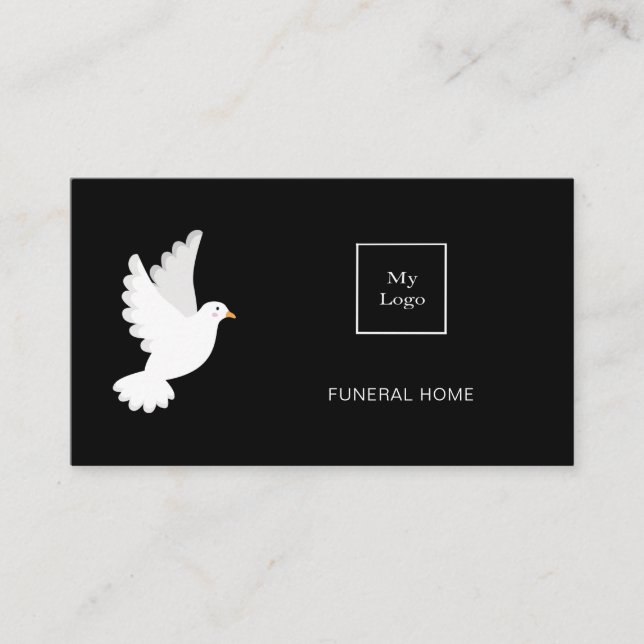 Tarjeta De Visita Funeral servicio doméstico código QR de paloma bla (Anverso)